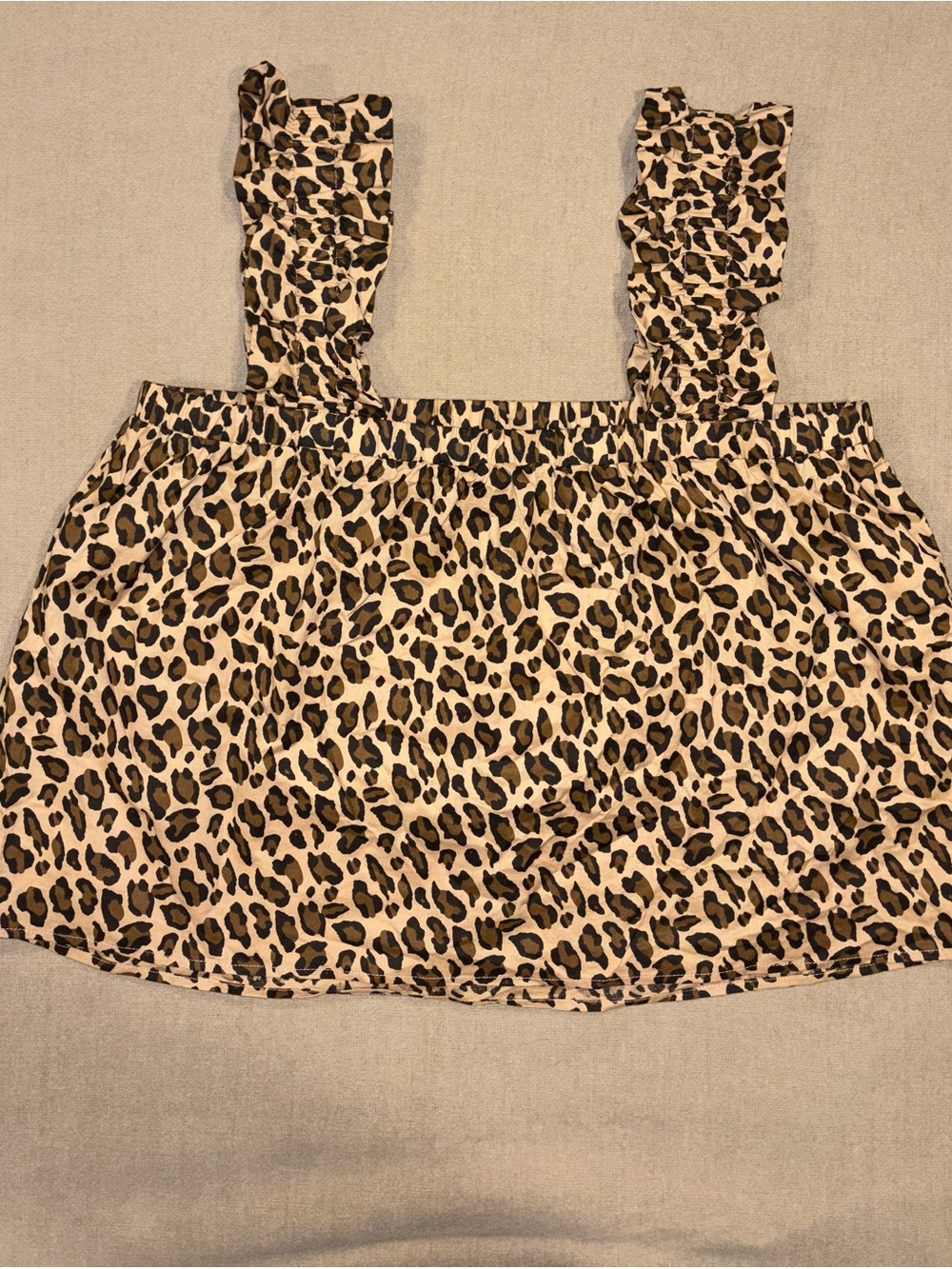 Leopard Print Ruffle Strap Tank Top - Picture 2 of 5